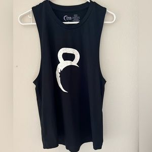 Zyia tank top with logo.  Black/white